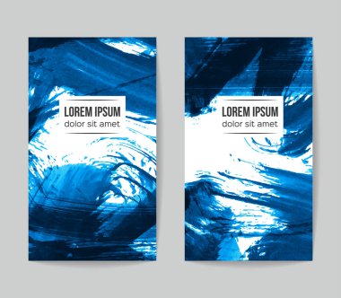 soyut grunge fırça darbeleri ile kartlar şablonu, vektör illüstrasyon   