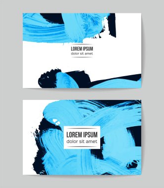 soyut grunge fırça darbeleri ile kartlar şablonu, vektör illüstrasyon   