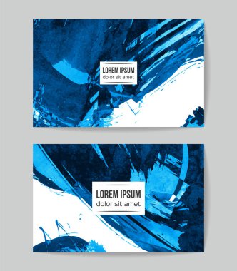 soyut grunge fırça darbeleri ile kartlar şablonu, vektör illüstrasyon   