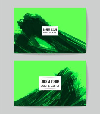 soyut grunge fırça darbeleri ile kartlar şablonu, vektör illüstrasyon   