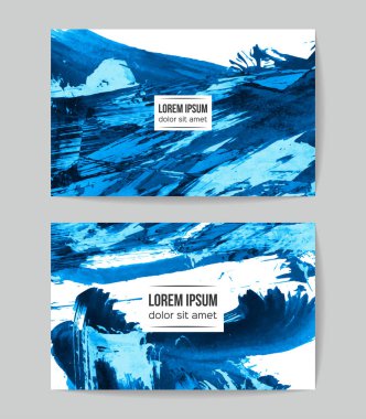 Soyut Mavi grunge fırça vuruşları, vektör arka plan