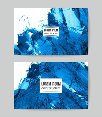 soyut grunge fırça darbeleri ile kartlar şablonu, vektör illüstrasyon   