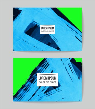 soyut grunge fırça darbeleri ile kartlar şablonu, vektör illüstrasyon   