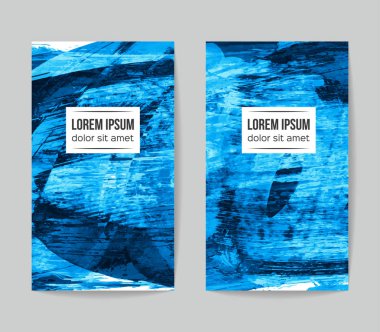 soyut grunge fırça darbeleri ile kartlar şablonu, vektör illüstrasyon   