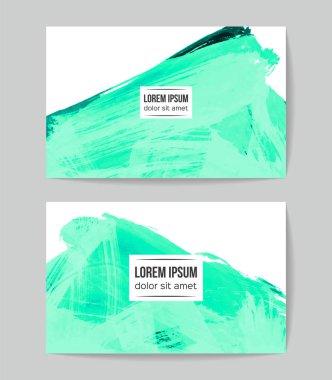 soyut grunge fırça darbeleri ile kartlar şablonu, vektör illüstrasyon   