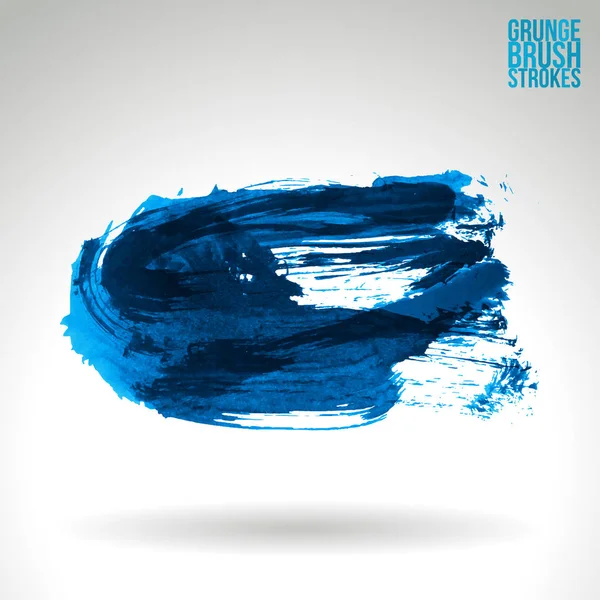 Grunge Brush Strokes Blue Paint Vector Illustration — Stock Vector