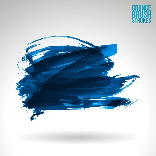 Grunge Brush Strokes Blue Paint Vector Illustration — Stock Vector