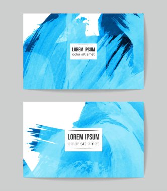 soyut grunge fırça darbeleri ile kartlar şablonu, vektör illüstrasyon   