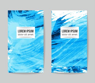 soyut grunge fırça darbeleri ile kartlar şablonu, vektör illüstrasyon   