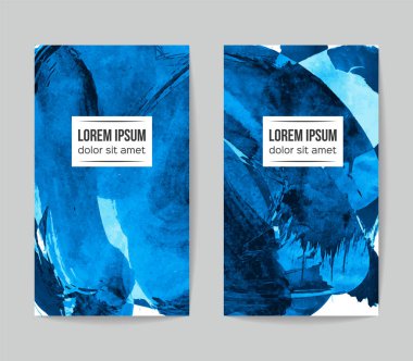 soyut grunge fırça darbeleri ile kartlar şablonu, vektör illüstrasyon   