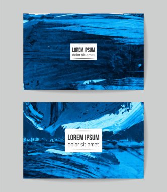 soyut grunge fırça darbeleri ile kartlar şablonu, vektör illüstrasyon   