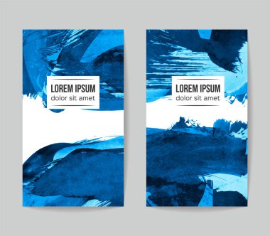 soyut grunge fırça darbeleri ile kartlar şablonu, vektör illüstrasyon   