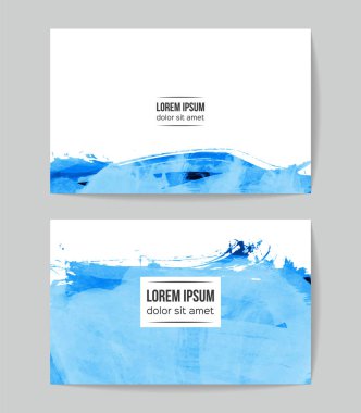 soyut grunge fırça darbeleri ile kartlar şablonu, vektör illüstrasyon   