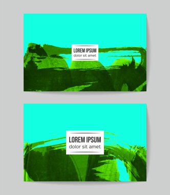 soyut grunge fırça darbeleri ile kartlar şablonu, vektör illüstrasyon   