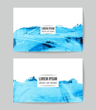 soyut grunge fırça darbeleri ile kartlar şablonu, vektör illüstrasyon   