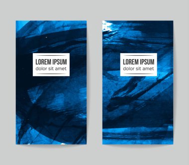 soyut grunge fırça darbeleri ile kartlar şablonu, vektör illüstrasyon   