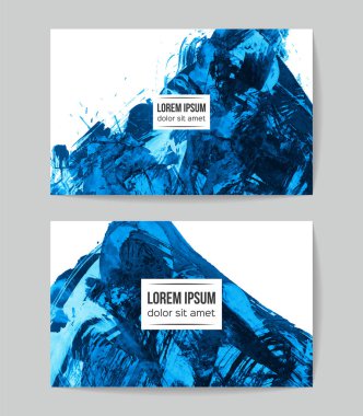 soyut grunge fırça darbeleri ile kartlar şablonu, vektör illüstrasyon   