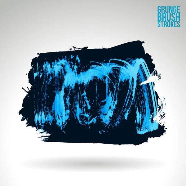 Abstract Black Blue Grunge Brush Strokes Vector Background — Stock Vector