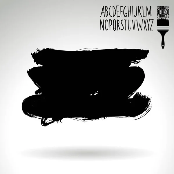 Résumé Noir Coups Pinceau Grunge Fond Vectoriel — Image vectorielle