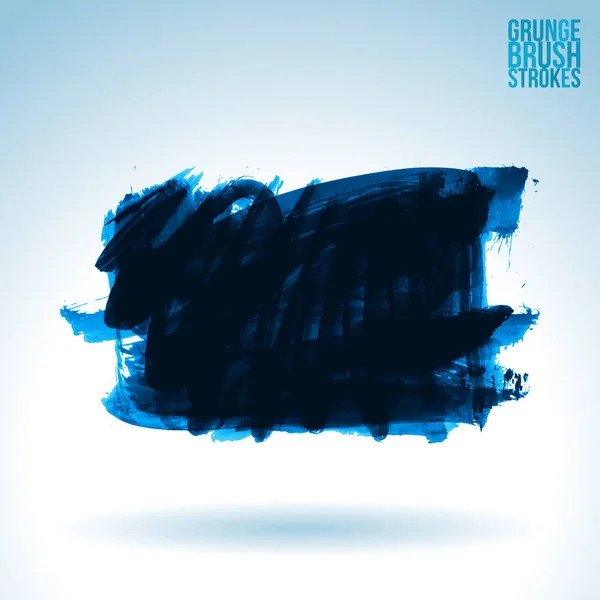 Coup Pinceau Bleu Texture Grunge Vecteur Abstrait Main Élément Peint — Image vectorielle