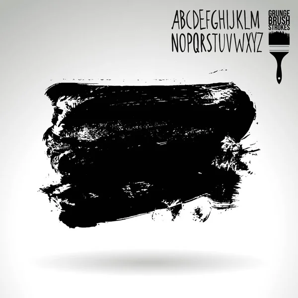 Coups Pinceau Noir Abstrait Fond Vectoriel — Image vectorielle