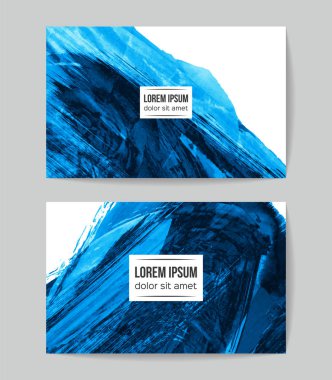 soyut grunge fırça darbeleri ile kartlar şablonu, vektör illüstrasyon   