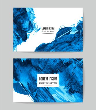 soyut grunge fırça darbeleri ile kartlar şablonu, vektör illüstrasyon   