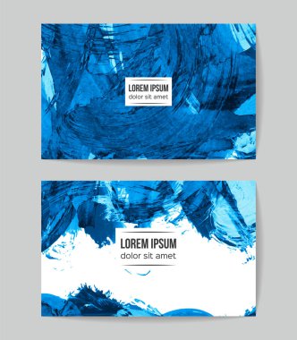 soyut grunge fırça darbeleri ile kartlar şablonu, vektör illüstrasyon   