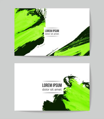 soyut grunge fırça darbeleri ile kartlar şablonu, vektör illüstrasyon   