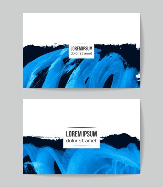 soyut grunge fırça darbeleri ile kartlar şablonu, vektör illüstrasyon   