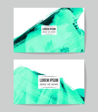 soyut grunge fırça darbeleri ile kartlar şablonu, vektör illüstrasyon   