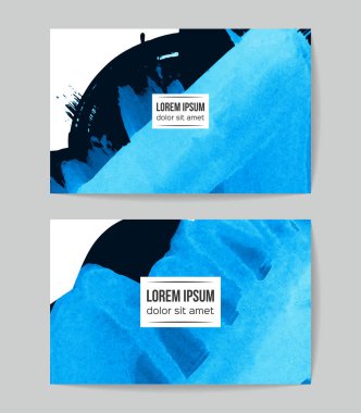 soyut grunge fırça darbeleri ile kartlar şablonu, vektör illüstrasyon   