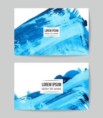 soyut grunge fırça darbeleri ile kartlar şablonu, vektör illüstrasyon   