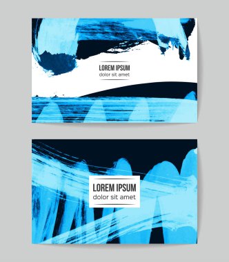 soyut grunge fırça darbeleri ile kartlar şablonu, vektör illüstrasyon   