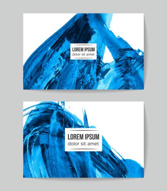 soyut grunge fırça darbeleri ile kartlar şablonu, vektör illüstrasyon   