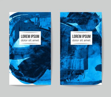 soyut grunge fırça darbeleri ile kartlar şablonu, vektör illüstrasyon   