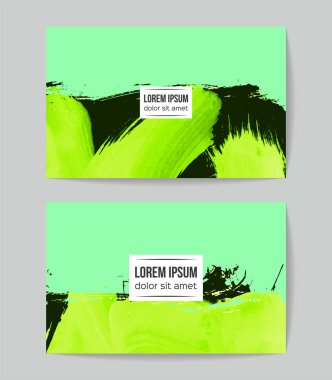 soyut grunge fırça darbeleri ile kartlar şablonu, vektör illüstrasyon   