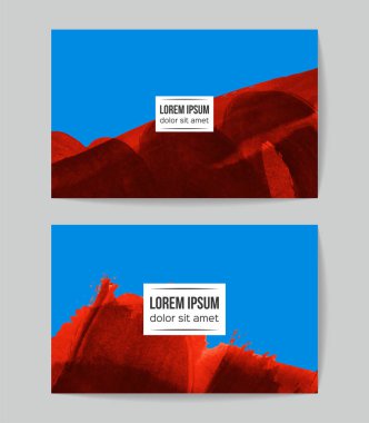 soyut grunge fırça darbeleri ile kartlar şablonu, vektör illüstrasyon   