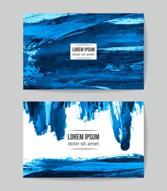 soyut grunge fırça darbeleri ile kartlar şablonu, vektör illüstrasyon   