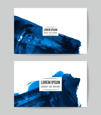 soyut grunge fırça darbeleri ile kartlar şablonu, vektör illüstrasyon   