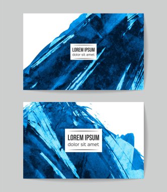 soyut grunge fırça darbeleri ile kartlar şablonu, vektör illüstrasyon   