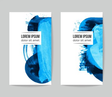 soyut grunge fırça darbeleri ile kartlar şablonu, vektör illüstrasyon   