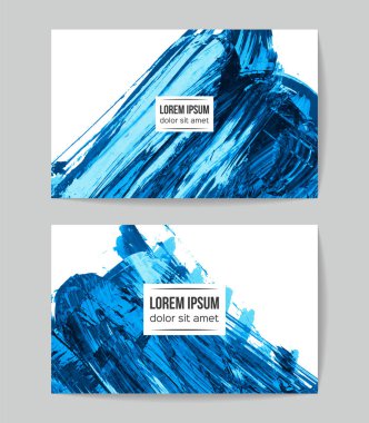 soyut grunge fırça darbeleri ile kartlar şablonu, vektör illüstrasyon   