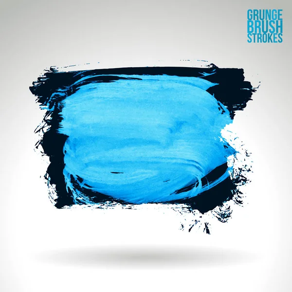 Abstract Black Blue Grunge Brush Strokes Vector Background — Stock Vector