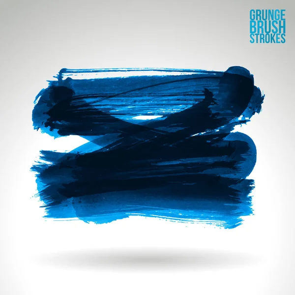 Grunge Brush Strokes Blue Paint Vector Illustration — Stock Vector