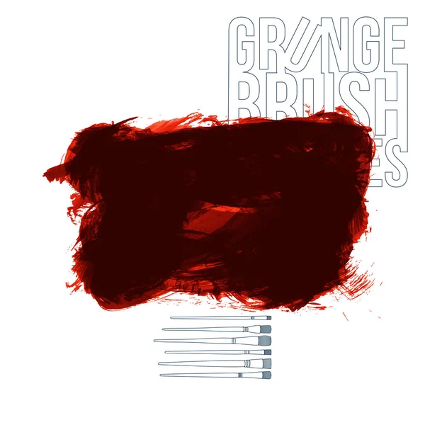 Résumé Coups Pinceau Grunge Rouge Fond Vectoriel — Image vectorielle