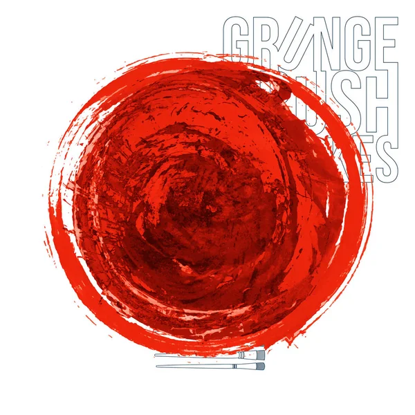 Pintura Roja Abstracta Punto Redondo Sobre Fondo Blanco Arte Vectorial — Vector de stock
