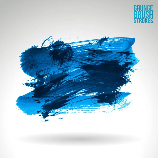 Grunge Brush Strokes Blue Paint Vector Illustration — Stock Vector