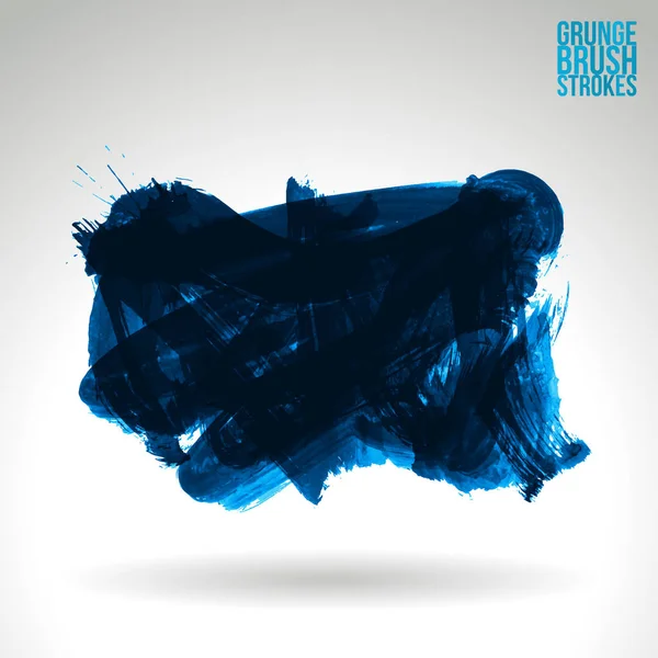 Abstract Black Blue Grunge Brush Strokes Vector Background — Stock Vector