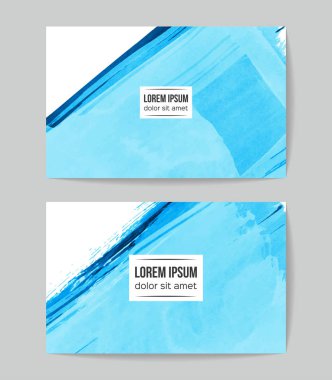 soyut grunge fırça darbeleri ile kartlar şablonu, vektör illüstrasyon   